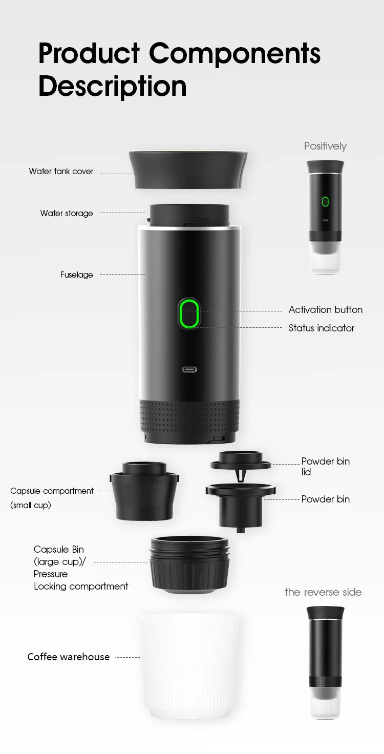Portable Espresso Coffee Machine for Car & Home