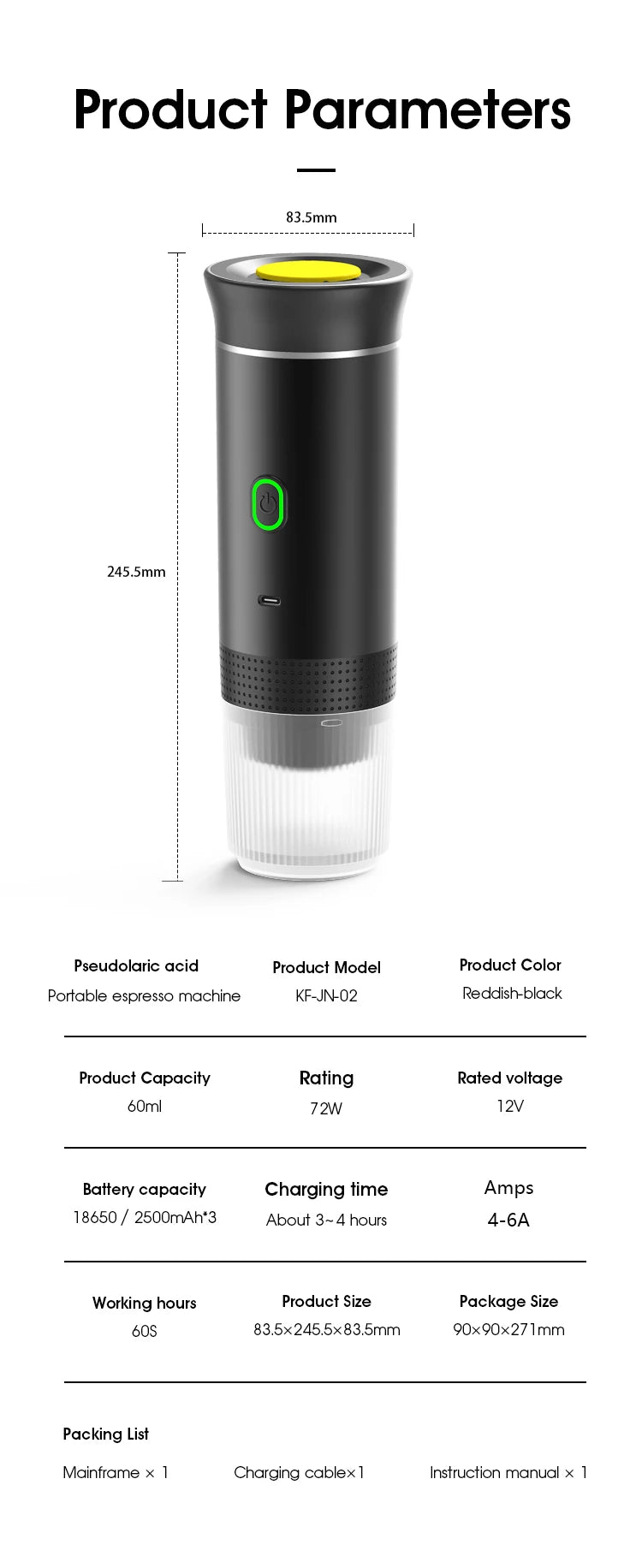 Portable Espresso Coffee Machine for Car & Home