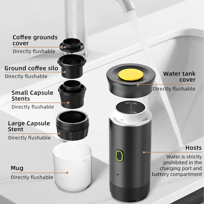 Portable Espresso Coffee Machine for Car & Home