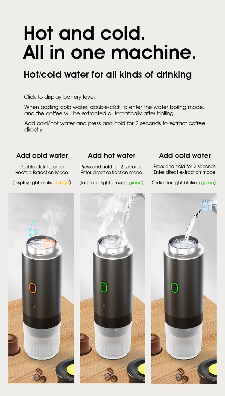 Portable Espresso Coffee Machine for Car & Home